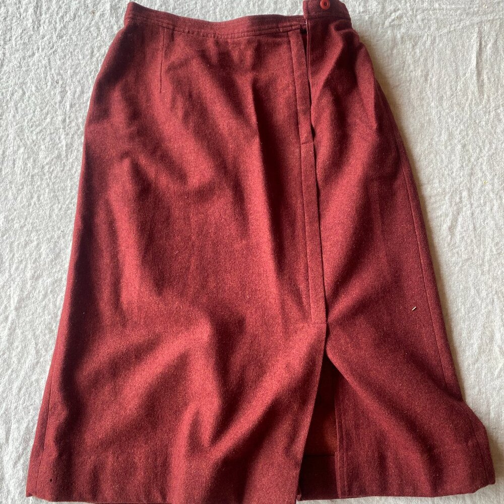 Vintage Pendleton 100% Virgin Wool Skirt | Made in USA | Rust Red